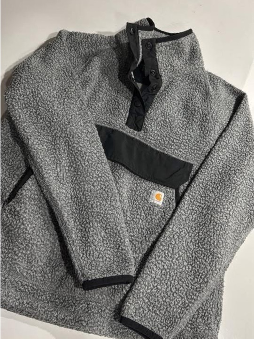 Carhartt Gray Sherpa Pullover with Black Trim